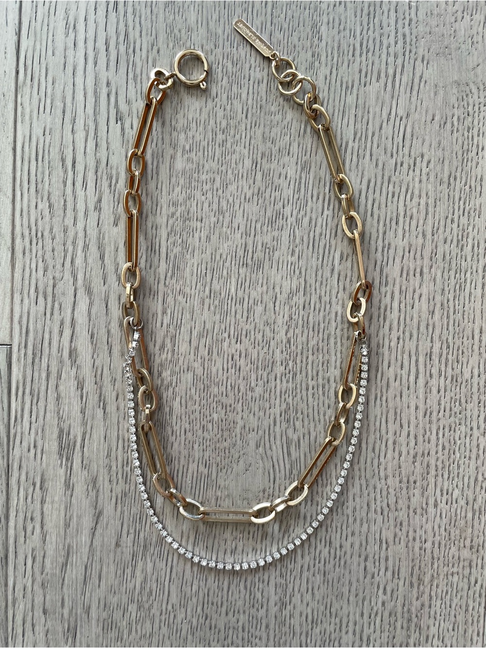 Justine Clenquet Layered Paperclip Necklace